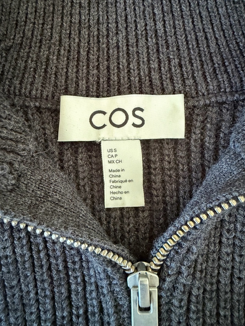 COS Wool and Cotton Half Zip Sweater Jumper size S - Picture 4 of 8